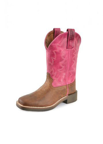 CHILDRENS MOLLY BOOT - BROWN PINK